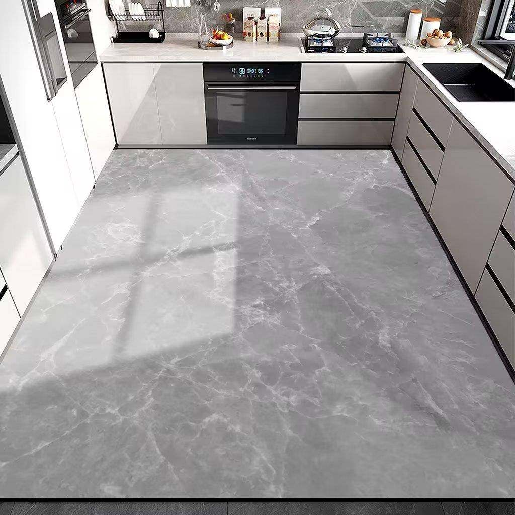 厨房地垫防滑防油可擦免洗pvc防水耐脏地毯家用专用厨房满铺地垫