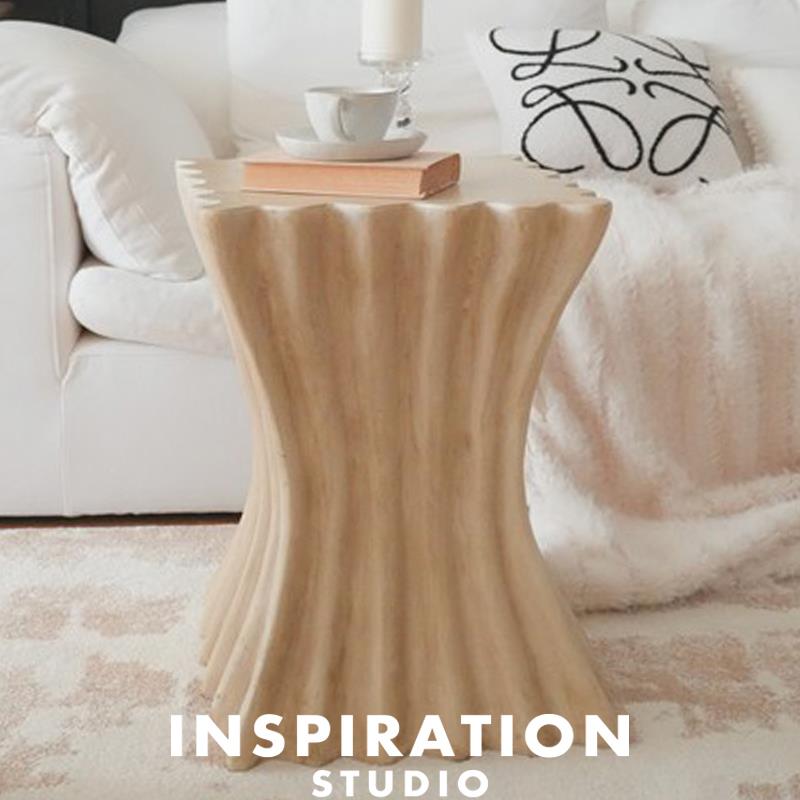 艺术设计玄关做旧罗马柱民宿咖啡馆民宿边桌客厅沙发复古边几茶几