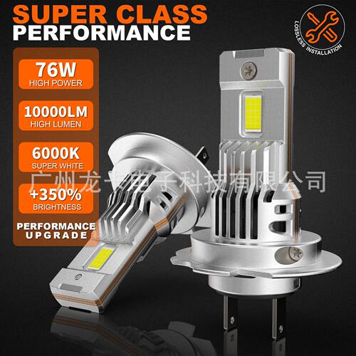 跨境热销1：1直插汽车LED灯泡高亮聚光H7H1H49005LED前大灯LED