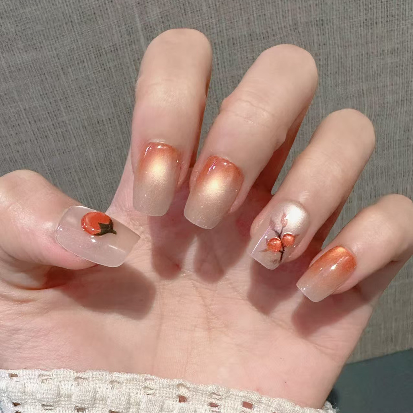 手工甲猫眼穿戴甲短款高级感花朵图案可拆卸美甲贴片显白甲片气质,彩妆/香水/美妆工具,穿戴甲/甲片,淘宝优惠券,粉丝福利购,淘宝优惠卷