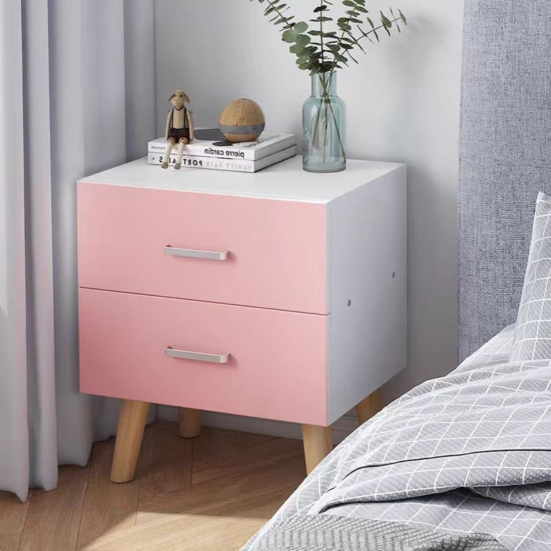 床头柜储物柜简约现代实木腿经济型床边小柜子北欧式卧室小桌子