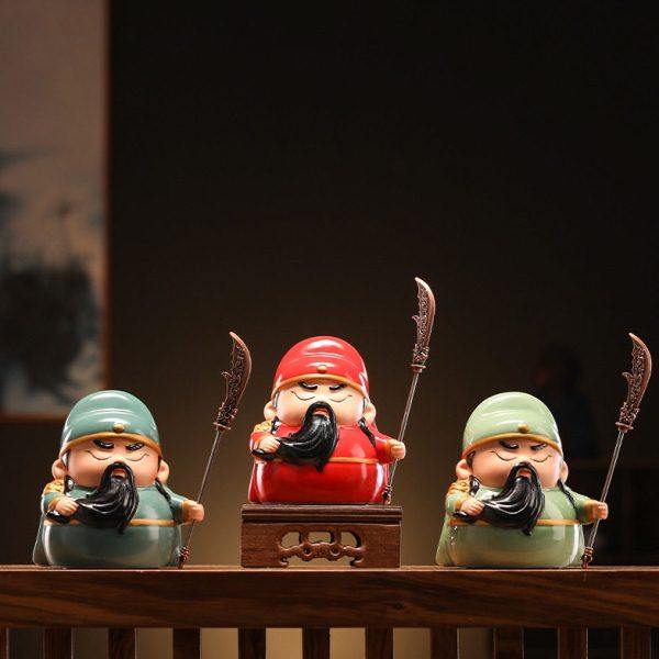 陶瓷关公人物神像汽车摆件招财工艺品武圣关羽家居办公茶室装饰品,商业/办公家具,办公茶水柜,淘宝优惠券,粉丝福利购,淘宝优惠卷