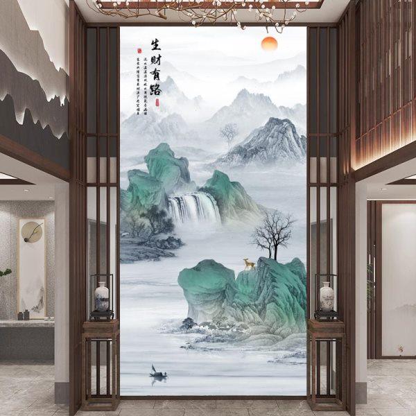 别墅复式楼壁布电视背景墙壁纸墙布轻奢挑空中空客厅影视墙纸壁画,家装主材,无纺布墙纸,淘宝优惠券,粉丝福利购,淘宝优惠卷