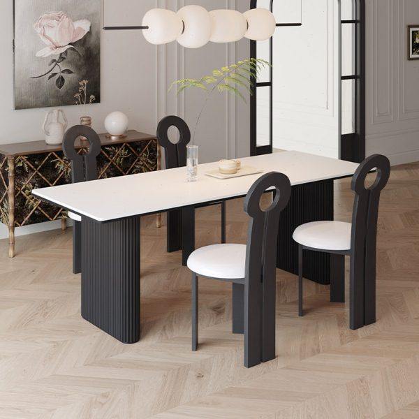 意式现代岩板餐桌椅长方形一桌四椅家用小户型餐厅1.4米长吃饭桌,住宅家具,岩板餐桌,淘宝优惠券,粉丝福利购,淘宝优惠卷