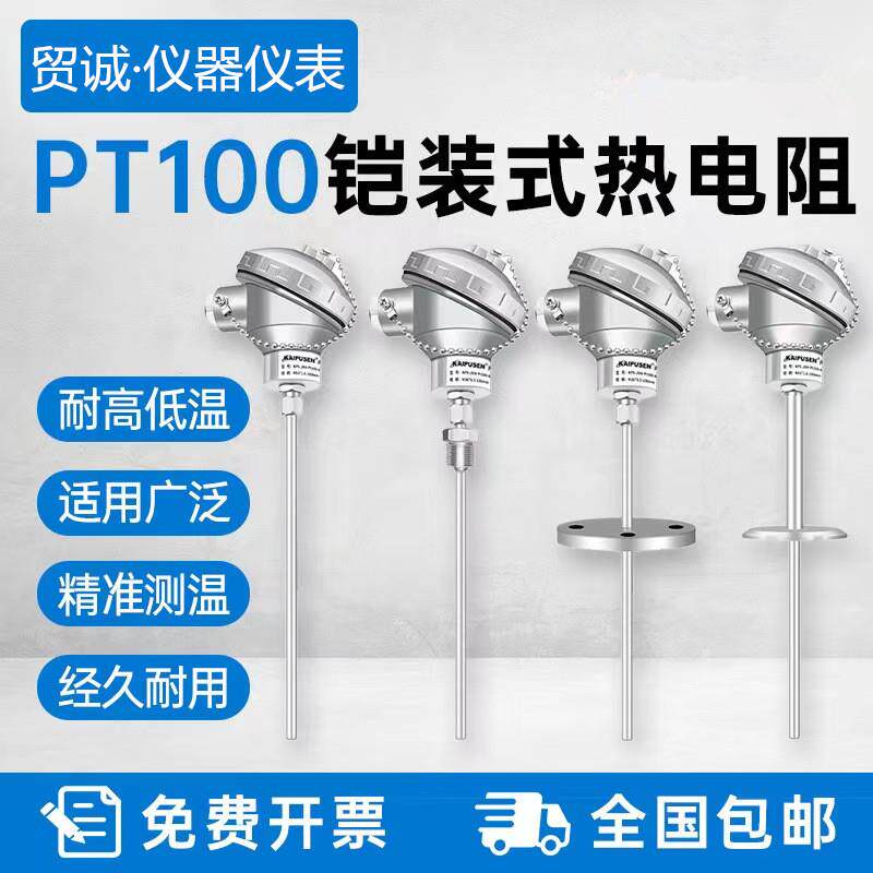 供应WZPK2-595铠装热电阻pt100-200~500（℃）A/B级热工仪表