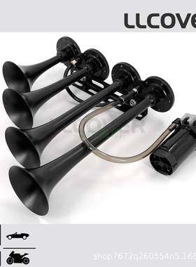 12v长排黑色四管金属电动气喇叭越野车皮卡改装气喇叭热销