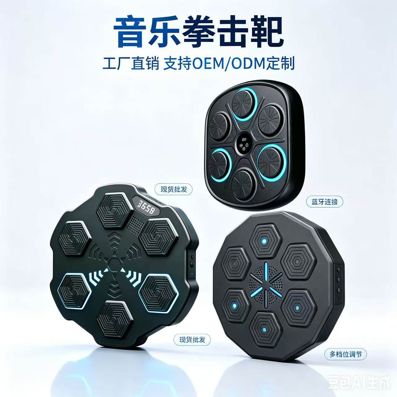 智能音乐拳击训练器电子音乐拳击靶节奏反应家用搏击拳击墙靶