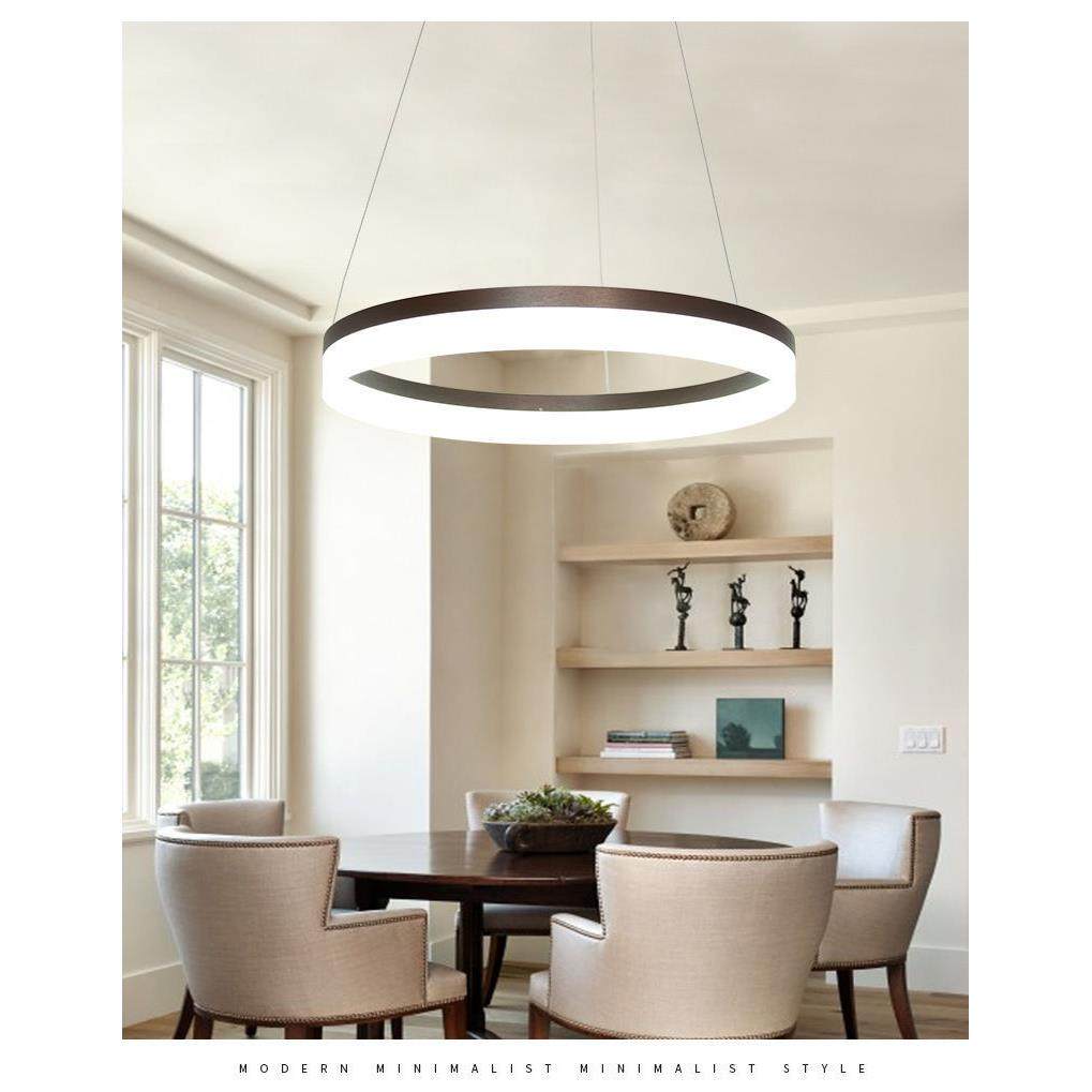 现代简约圆圈环形铝材金色客厅书房吧台饭厅2022新款led餐厅吊灯