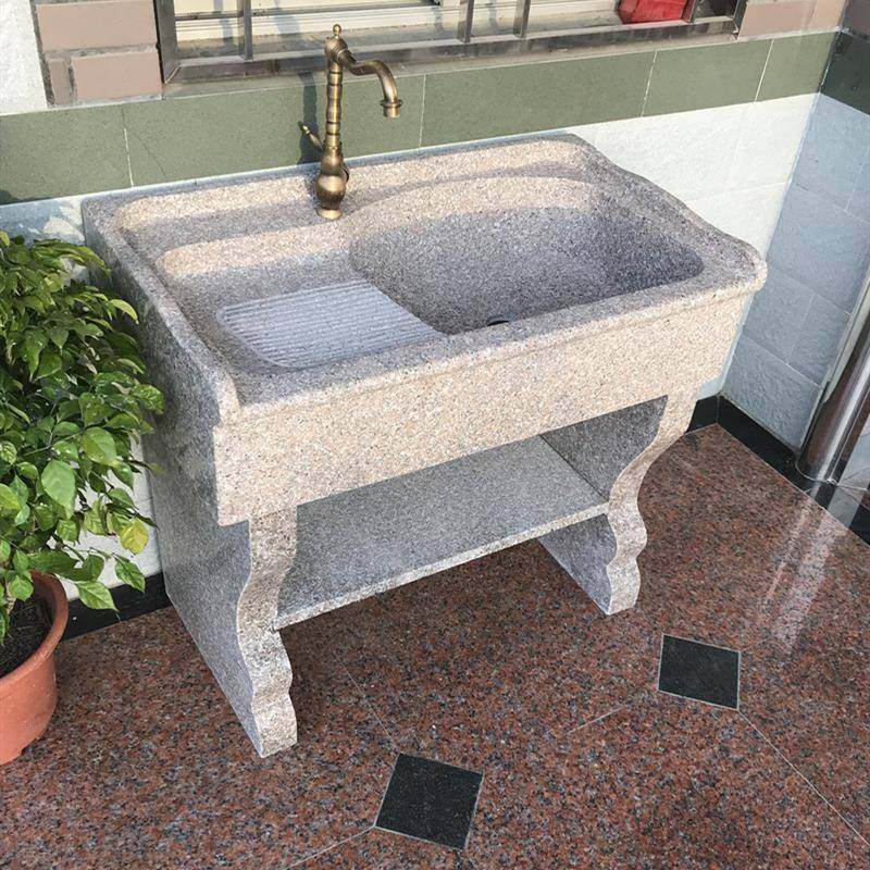 户外洗衣池带搓衣板一体台盆庭院水池石头洗手台家用大理石洗衣槽