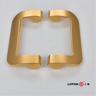 大门玻璃门别墅木门实心铝合金把手孔距210黑色卫生间店铺门拉手