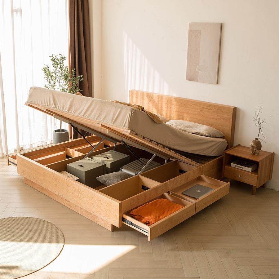 北欧简约实木床樱桃木气压床主卧1.8米落地箱体床储物收纳床原木,机械设备,其他机械设备,淘宝优惠券,粉丝福利购,淘宝优惠卷