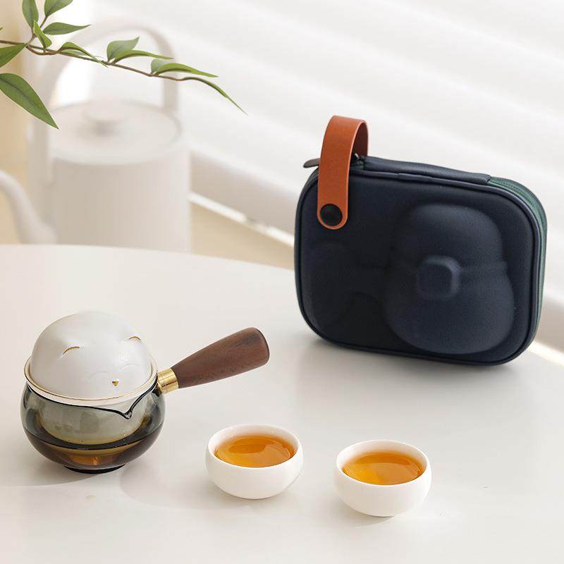 萌猫玻璃侧把旅行茶具一壶二杯泡茶套装便携式户外喝茶快客杯套装,纺织面料/辅料/配套,纺织机械配件,淘宝优惠券,粉丝福利购,淘宝优惠卷