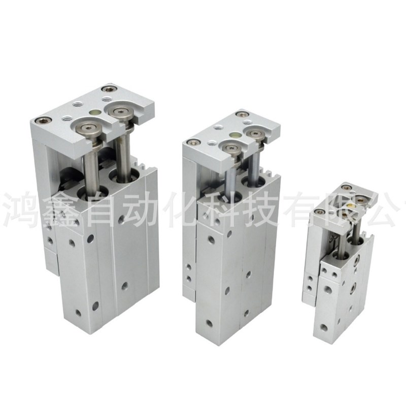 现货亚德客型双缸油缸滑台气缸HLQ双轴精密不锈钢导轨气动