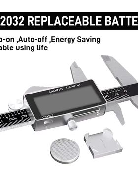 CR2032不锈钢游标卡尺 0-150mm数显卡尺转换功能mm/in/f硬度48-52