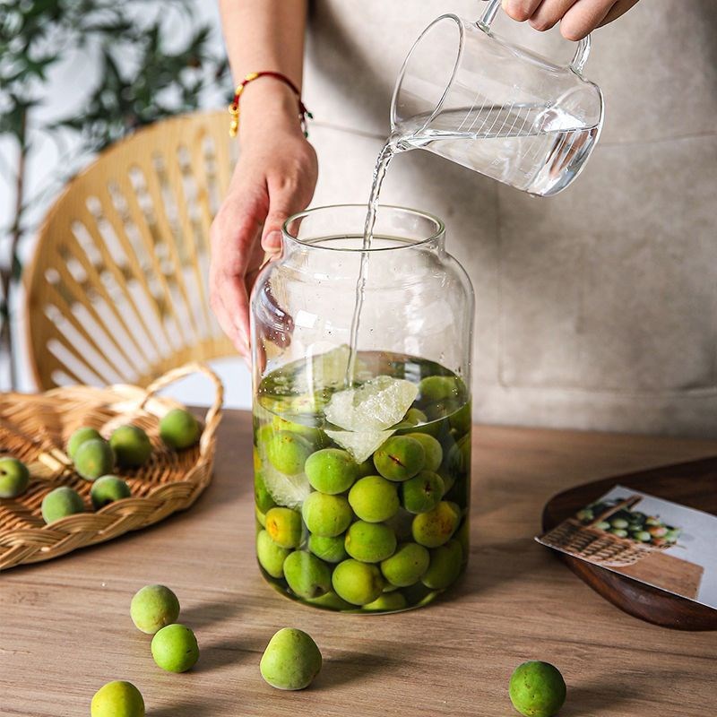 日式泡酒玻璃瓶大容量人参泡酒罐家用带盖杨梅酒青梅酿酒中高