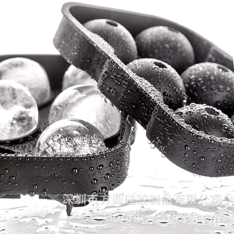 6孔冰球模具 硅胶方形大冰块模具酒吧威士忌冻冰格水信玄饼制冰盒