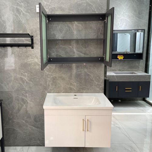 实木镜浴室柜组合吊柜卫生间洗手洗脸台盆挂墙式洗漱现代简约