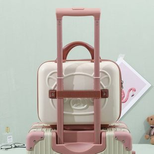 手提行李箱化妆小箱子包14寸卡通可爱动漫密码箱轻便迷你收纳箱女