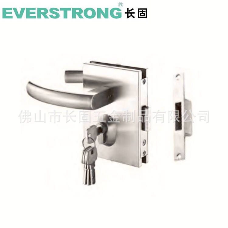 304不锈钢玻璃门锁移门执手锁商铺公司隔断推拉门锁单双开