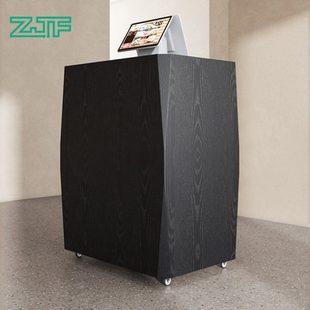 众匠坊商场门口迎宾台餐饮店前台接待台带轮子可移动店铺咨询台