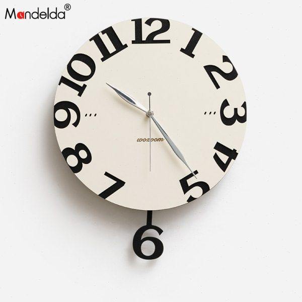 Mandelda免打孔家用装饰艺术时钟表摆钟挂墙挂钟客厅创意2023新款,家居饰品,挂钟,淘宝优惠券,粉丝福利购,淘宝优惠卷