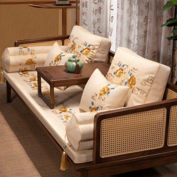 罗汉床坐垫中式红木棉麻沙发座垫高档实木家具飘窗垫套罩防滑定制,居家布艺,沙发垫,淘宝优惠券,粉丝福利购,淘宝优惠卷