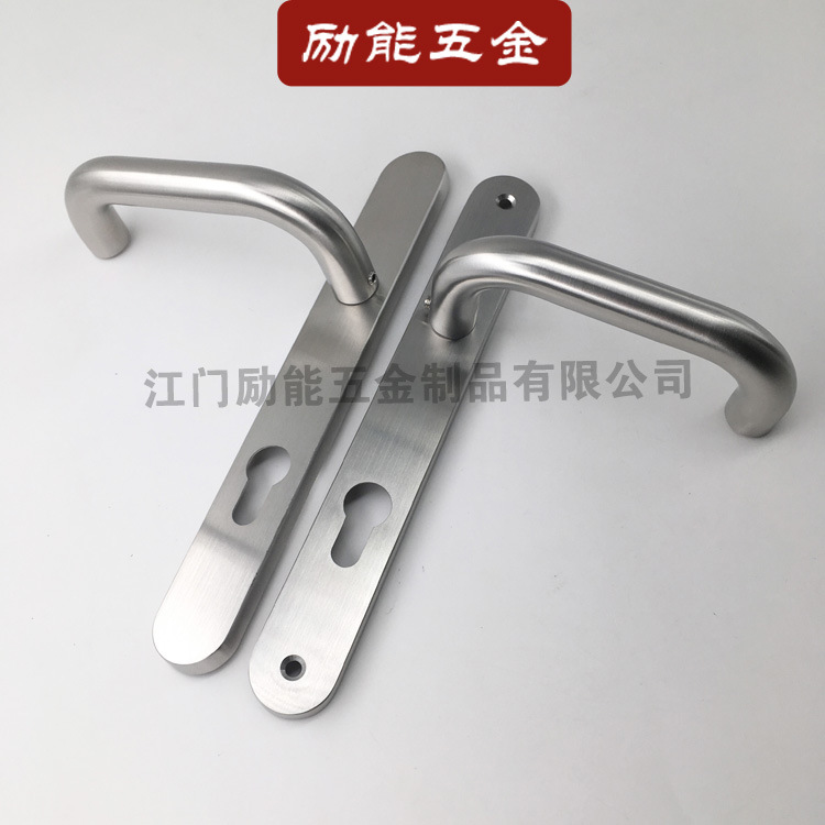 不锈钢隔断窄面板把手 铝合金移门锁具金属框窄体锁圆头面板执手