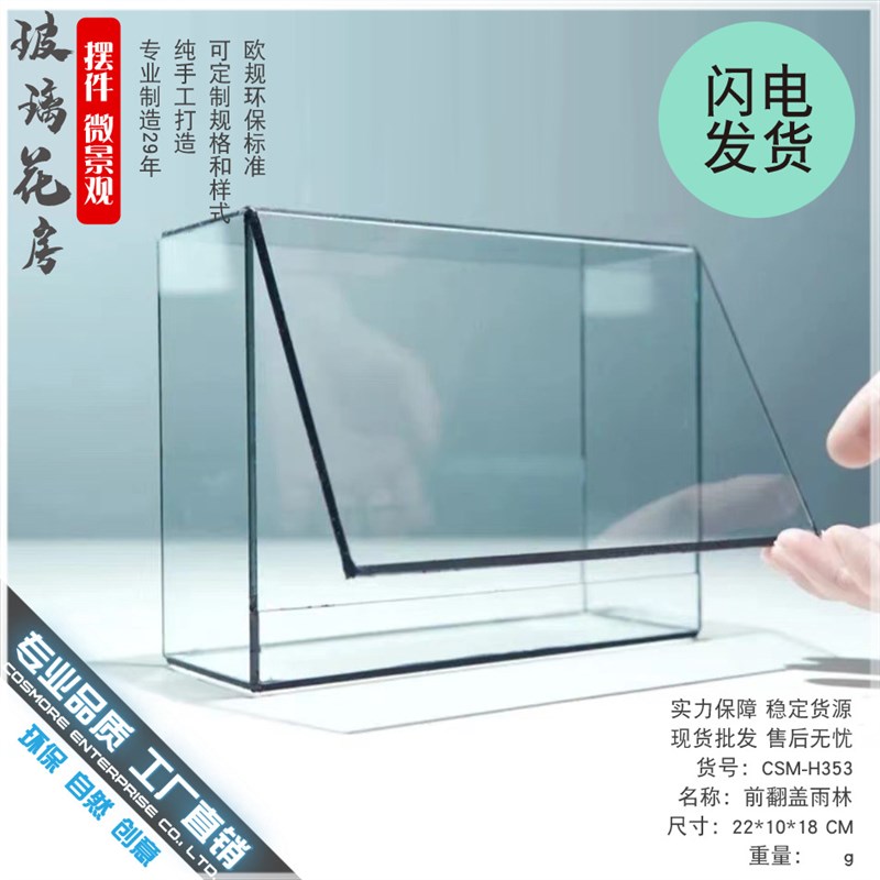 微景观几何玻璃花房苔藓墙玻璃缸桌面生态瓶造景植物微缩森林景观