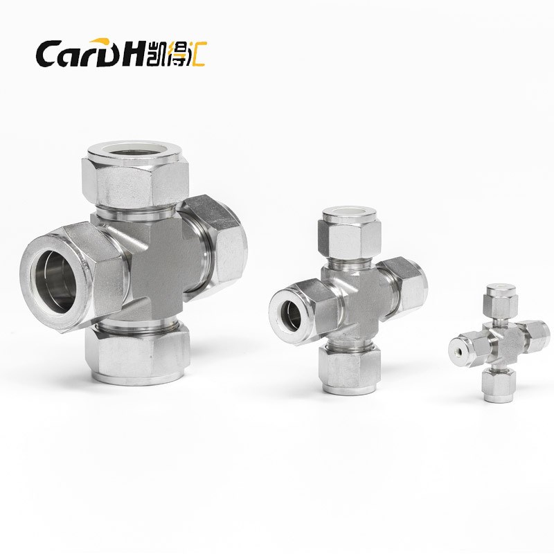 凯得汇 卡套四通 卡套式四通中间管接头  双相钢 316材质  高端精