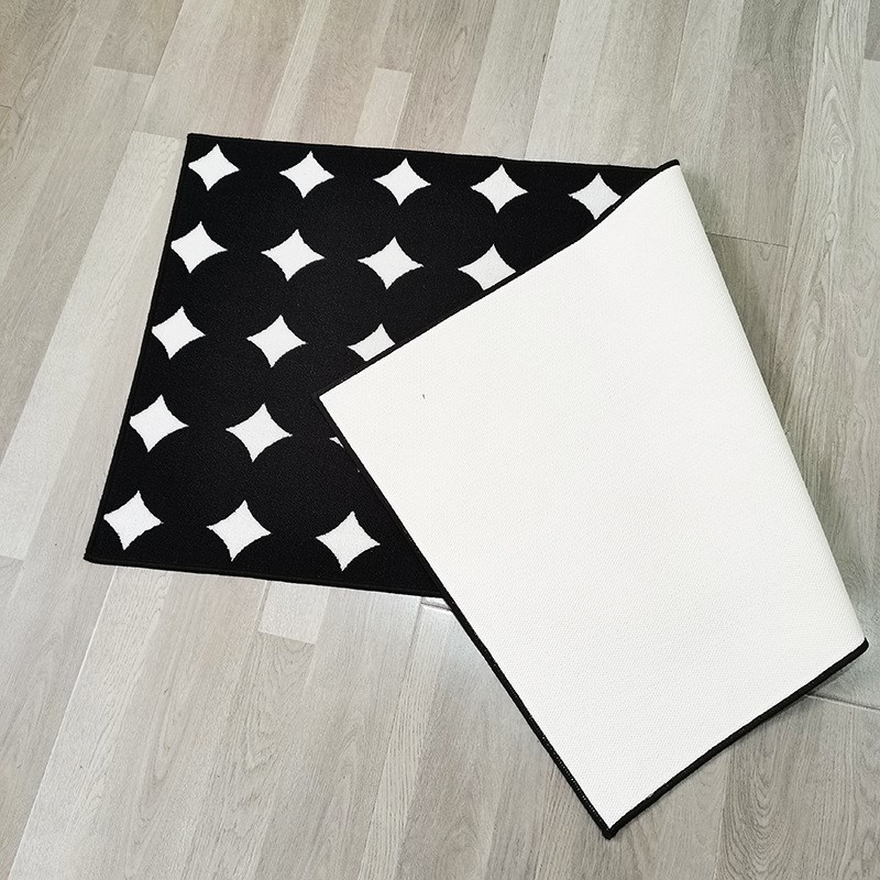 沙菲尔黑白色厨房地毯地垫床边卧室阳台推拉门可机洗乳胶底部