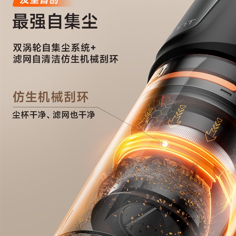 UWANT友望新品自集尘吸尘器家用大吸力长续航无线手持绿光V400pro