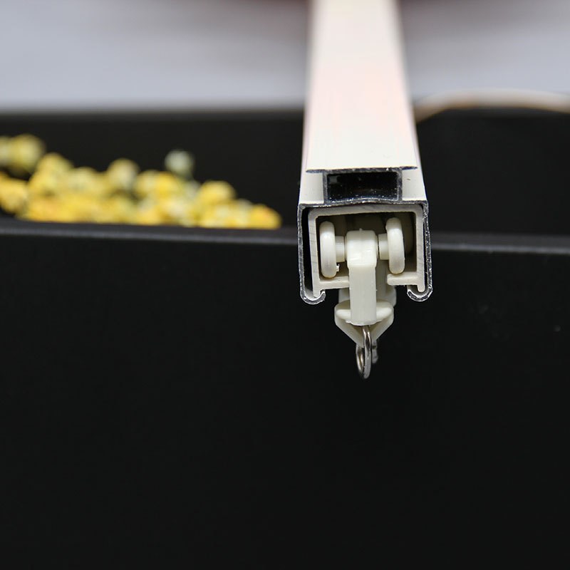 窗帘铝合金轨道直轨单双轨顶装侧装窗帘滑道静音导轨滑轨罗马杆