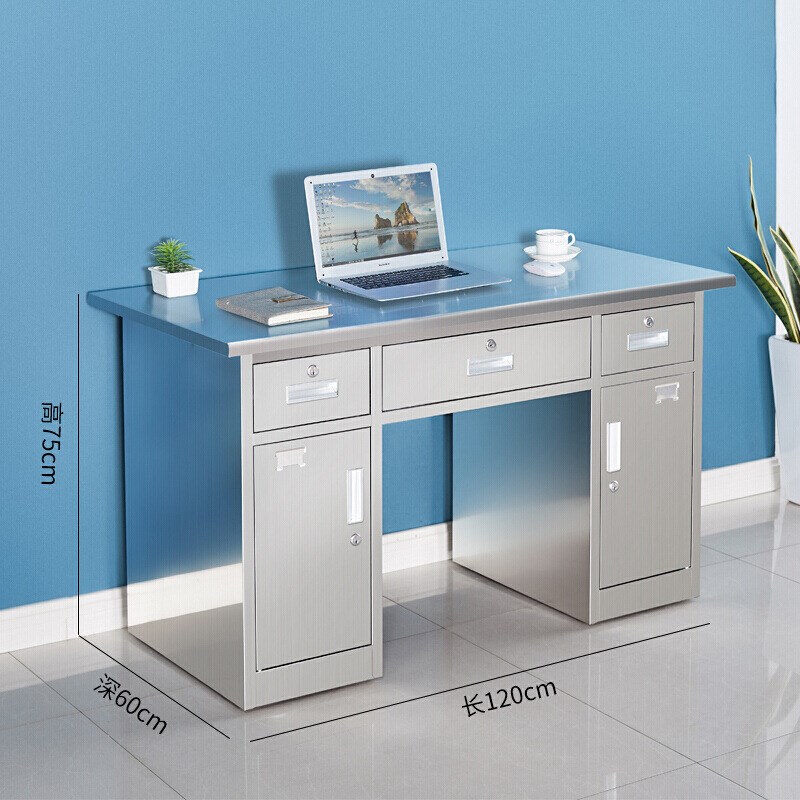 1.2米1.4米1.6米钢制铁皮办公桌 财务单人电脑移动办公桌收纳桌子