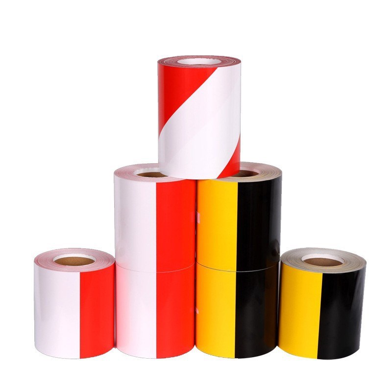 厂家钢管免漆贴红白黄黑外架安全警示贴纸工地施工钢管警示贴