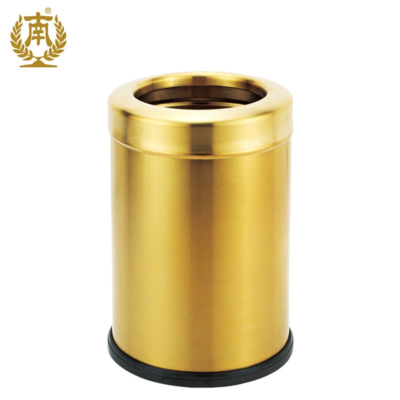 广州南方 不锈钢 胶圈底 酒店式 圆形房间垃圾桶GPX-205D