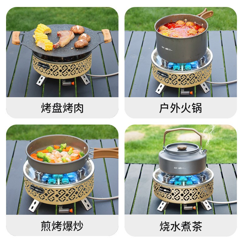拓村户外猛火炉家用野外炉具炊具便携式露营野营七头炉七星炉