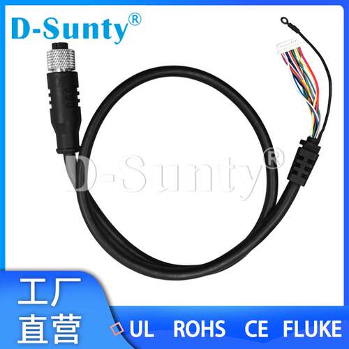 M12 17P母 TO SH1.0 端子+R型端0.5米视频高柔线视觉系统机内线