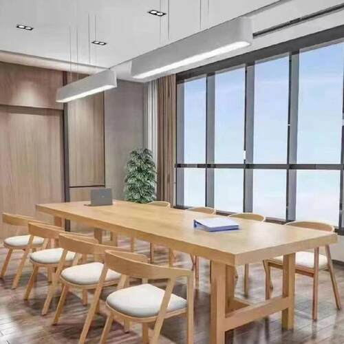 全实木办公桌简约电脑桌长条会议桌办公组合家具简约大板桌学习桌