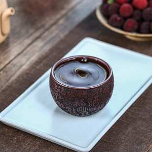 石红百福主人杯 宜兴紫砂壶 家用紫砂茶杯