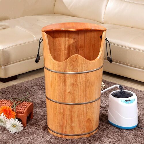 多功能熏蒸桶 橡木蒸足蒸汽汗蒸桶加高足浴泡脚木桶 洗脚盆熏蒸桶