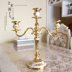 烛台 摆件复古家居浪漫礼品烛光晚餐桌婚庆婚礼道具 蜡烛台 欧式