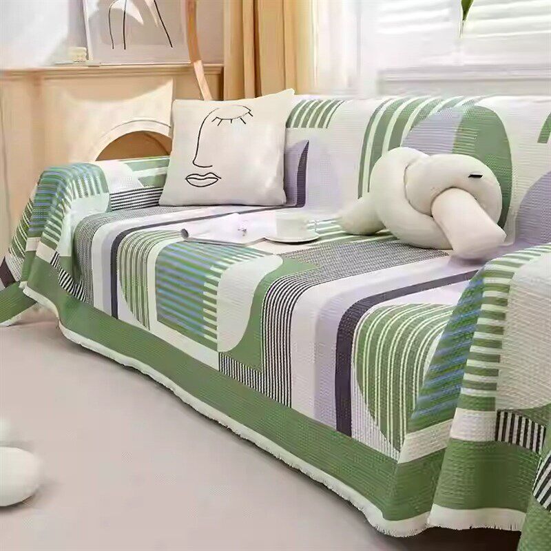 棉麻沙发盖布盖巾全包沙发套罩布沙发巾一整张全盖休闲毯四季通用