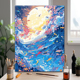 海底世界diy数字油画丙烯填充手绘手工治愈蓝系减压油彩涂色画