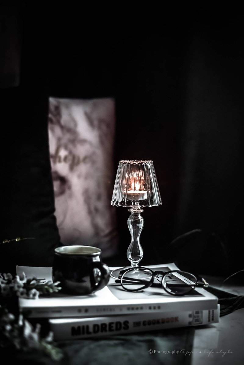 复古法式精致玻璃烛台家居装饰摆件摄影道具婚礼派对餐桌布置