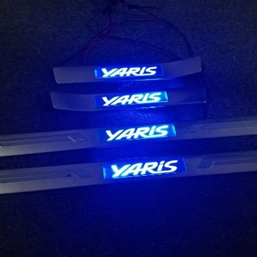 08-13款雅力士迎宾灯踏板不锈钢改装带灯LED门槛条车门防护脚踏板