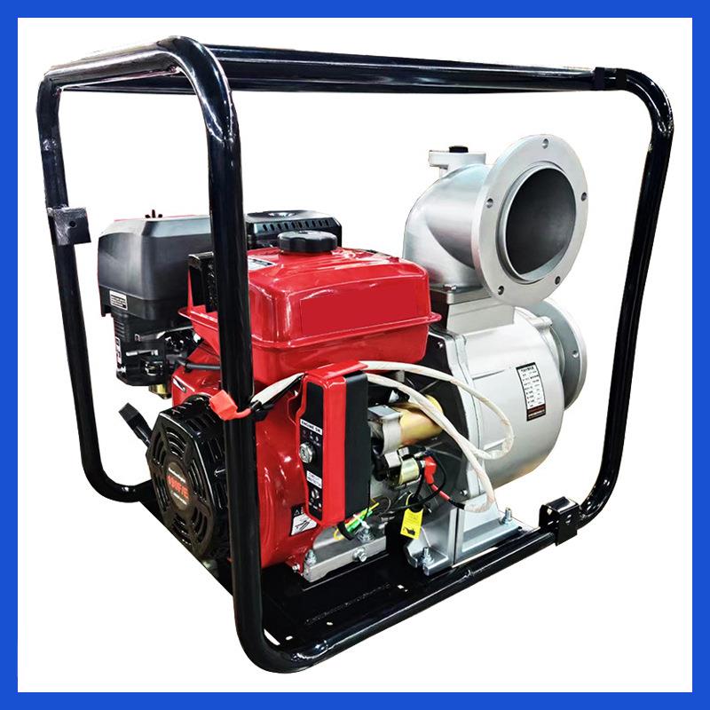 190F汽油机水泵6寸4寸8KW自吸水泵电启动手推轮子抽水大流量农用