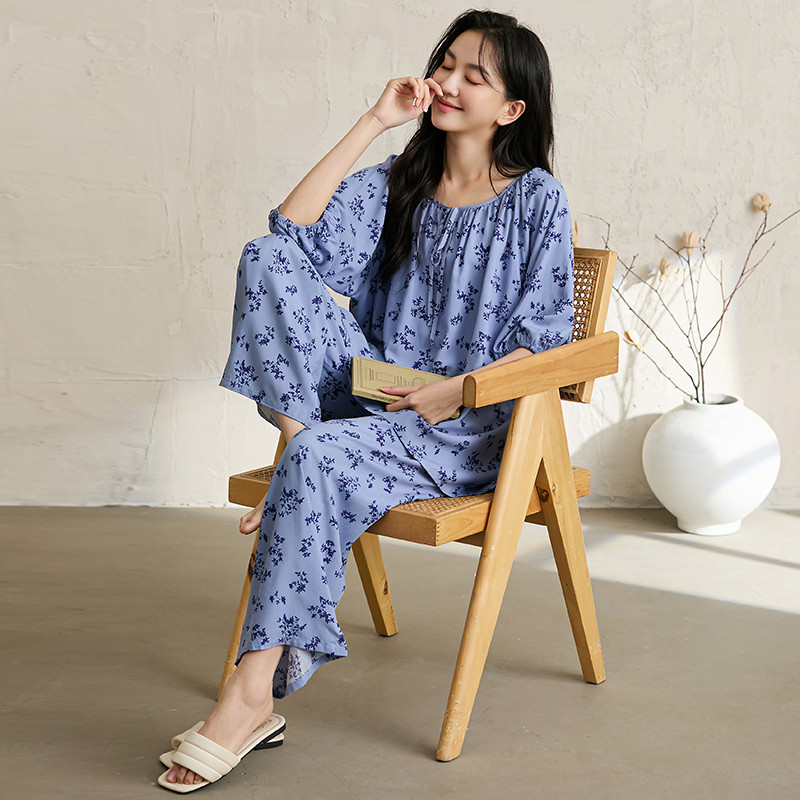 【套装】夏季新款宽松慵懒风可外穿女睡衣套装家居服