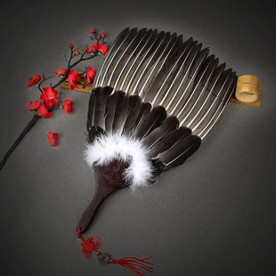 鹅毛扇孔明扇羽毛扇子诸葛亮羽扇手工扇工艺扇礼品扇道具复古鸡毛