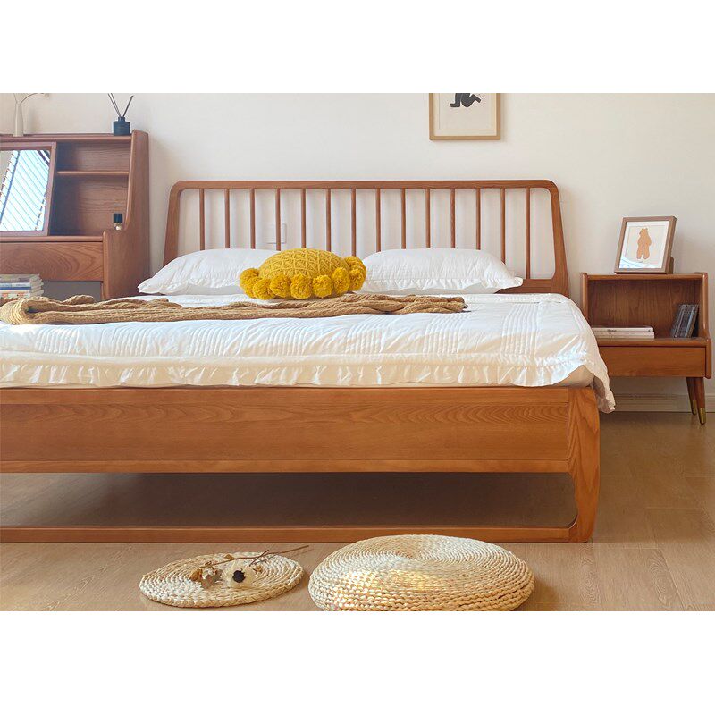 白蜡木全实木民宿135cmx190cm宽的150法式复古中古风120x200婚床