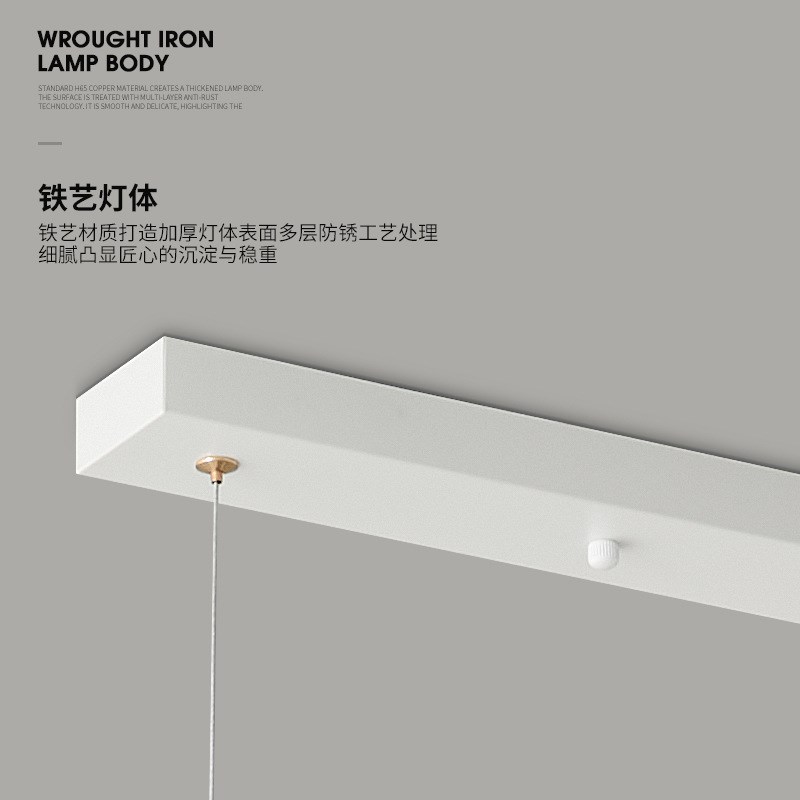 意式餐厅吊灯现代简约水晶砂大厅灯设计师新款创意一字长条灯